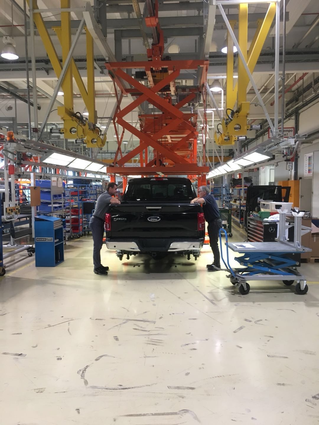 Shelby F-150 Super Snake — blue build shot, rear three-quarter