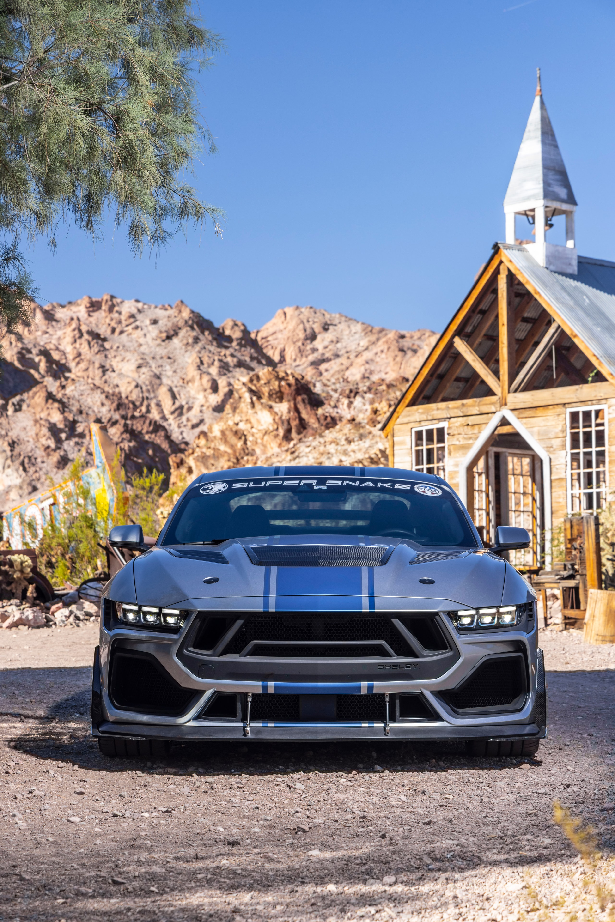 2026 Shelby Super Snake front three-quarter desert